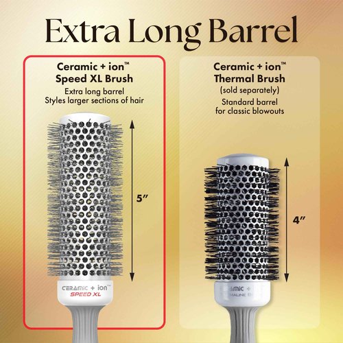 Olivia Garden Ceramic + Ion Speed XL - Extra-Long Round Thermal Hair Brush - Not Electrical - Professional Blowout Brush for Normal to Thick Hair - 1" to 1/8" - Diameter Barrel - CIXL-25,35,45,55