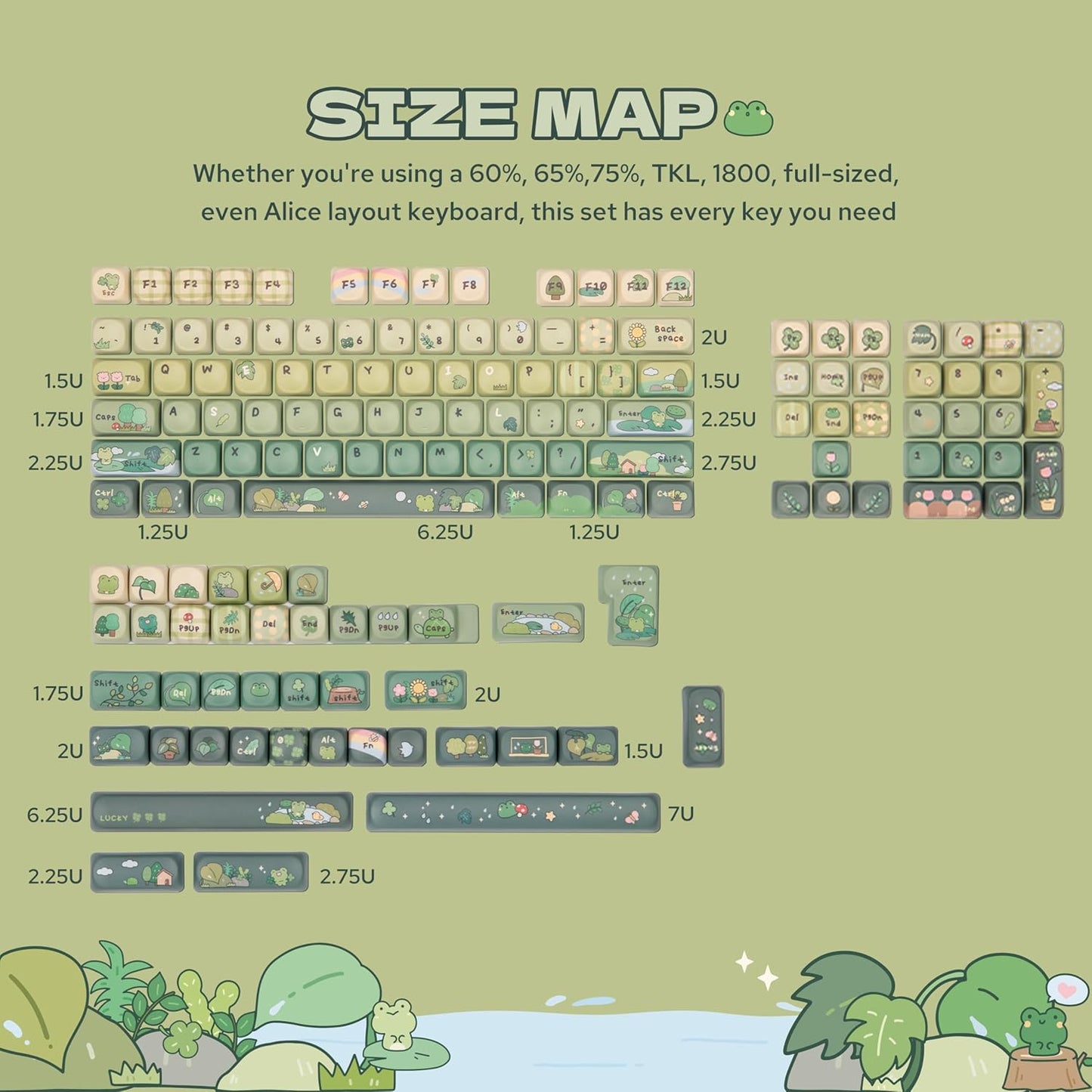 AJAZZ AK980 98% Mechanical Keyboard with KiiBoom X Cosydiaries Rainy Froggy Day Keycap Set