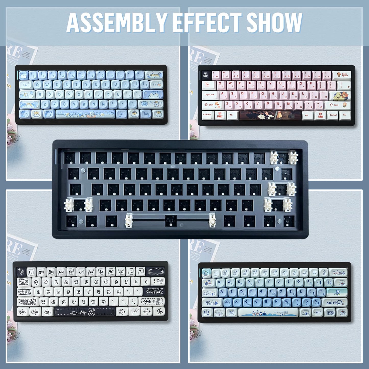ZMX GMK61 Barebones Keyboard Kit,60% Hot Swap Programmable Gasket Mount RGB Backlit BT5.0/2.4G/Wired Type-C Wireless Mechanical Keyboard 61 Keys NKRO Custom Gaming DIY Kit (Black)