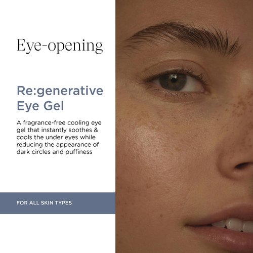 Re:generative Eye Gel for Dark Circles and Puffiness, Targeted Treatment With Plant Actives to Brighten, Refresh and Protect, Vegan, 0.5 Oz