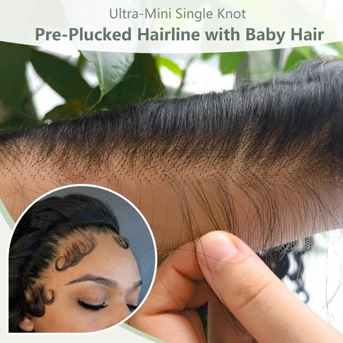 2x6 HD Lace Closure Loose Deep Wave Human Hair 20 Inch - 0.10mm Ultra-thin Invisible Burmese Curly 2 by 6 Closure, 100% Pre Plucked Brazilian Raw Virgin Hair Skinlike HD Lace Closure Wet and Wavy