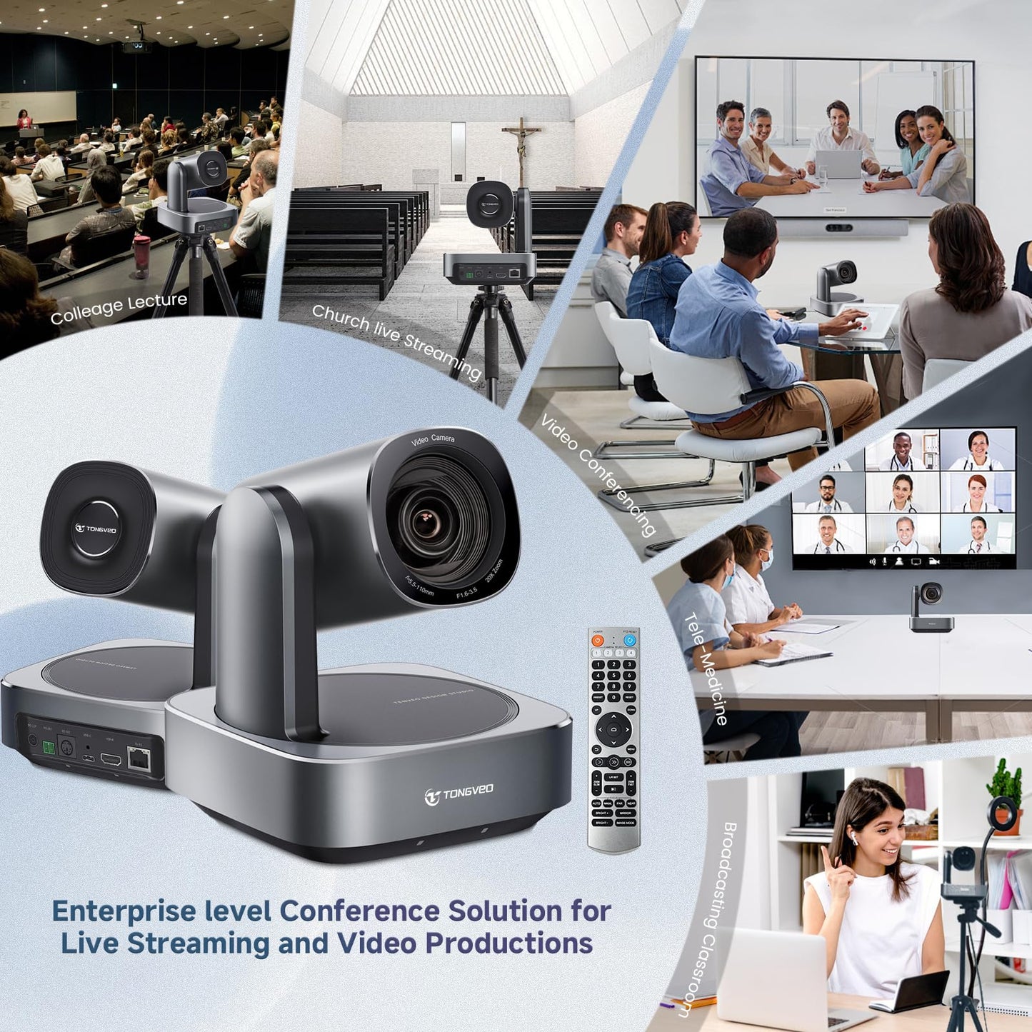 20x Optical Zoom PTZ Camera HDMI USB3.0 IP Live Streaming Camera HD 1080P 60fps Video Conferencing System POE Supply for Church Services Worship Education Work with Zoom Team vMix OBS Facebook YouTube