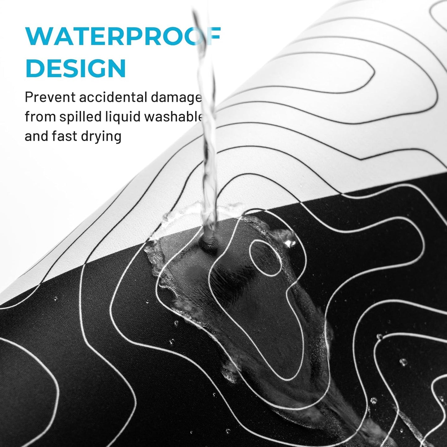 XVX Japanese Sea Wave Large Mouse Pad for Desk, Desk Mat with Seamed Edges, Waterproof Desk Pad, Gaming Mouse Pad Non-Slip Rubber Base, 31.5x11.8 Inch 3mm Thick Keyboard Pad Computer Mat, Kanagawa