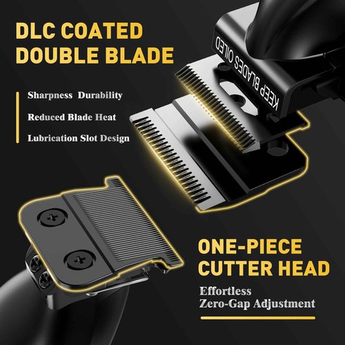 FADEKING® Professional Hair Clippers for Men, Professional Hair Cutting Kit, Cordless Hair Clippers for Barber Haircut & Mens Grooming with DLC Coated Blades