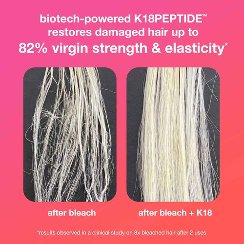 K18 Full-Size Leave-In Molecular Hair Mask, Repairs Dry or Damaged Hair, Reverse Hair Damage from Bleach, Color, Chemical Services & Heat