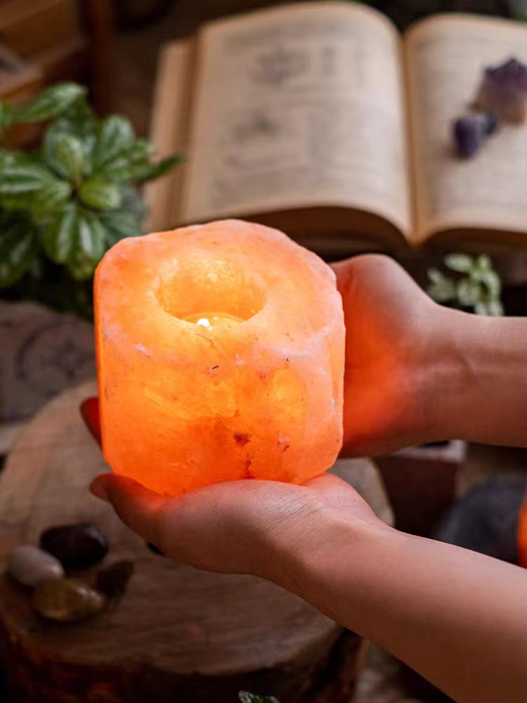 Rose Mineral Salt Crystal with Natural Roses - Home & Party Decor