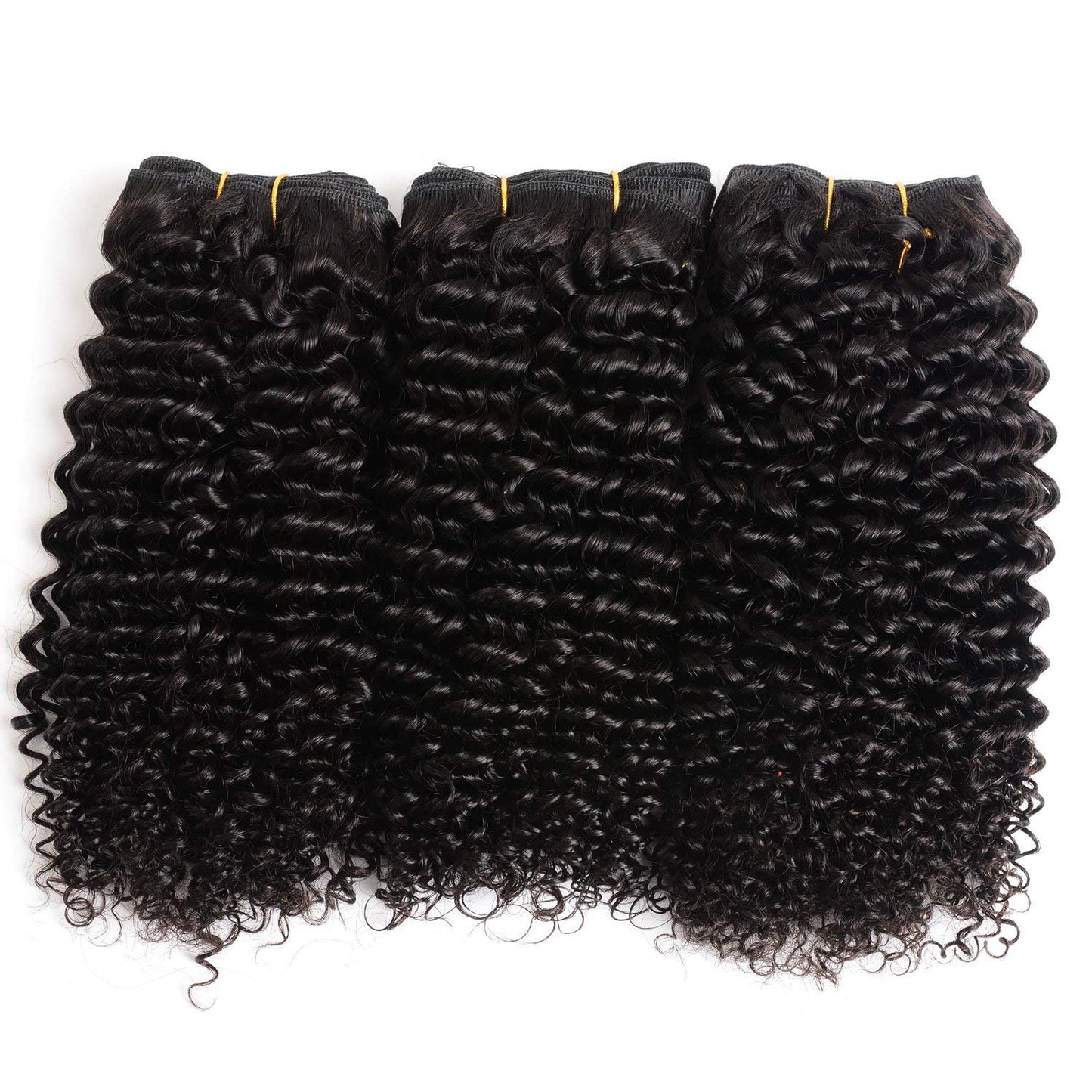 Luxnovolex Curly Bundles Human Hair Brazilian Kinky Curly Virgin Hair 18 inch 3 Bundles 9A Grade Unprocessed Remy Virgin Curly Human Hair Weave Extensions with Natural Black Color