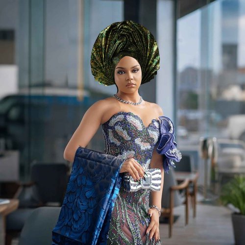 Nigerian Women's hat Folding Fan African Headscarf hat,African headpiece Auto Gel Headwear,Suitable for Weddings Parties (Green)