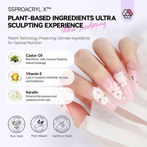 SAVILAND Acrylic Nail Kit with Drill & U V Light: Professional All-in-1 Nails Kit for Beginner with Everything Acrylic Powder & 240 ml Liquid Gel Polish Set Essential Oil Home Use