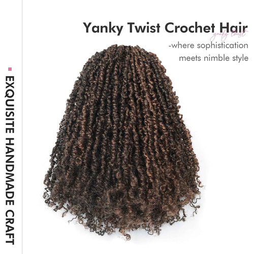 Toyotress Yanky Twist Crochet Hair - Fluffy Spring Mini Twist Passion Twist, Pre-Looped Crochet Braids Braiding Hair (6 Inch, F1B/30-8P)
