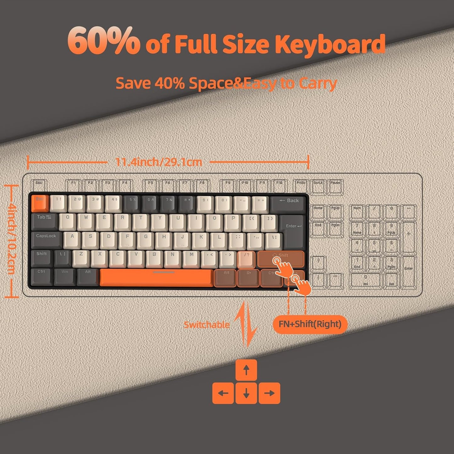 ZIYOU LANG T60 Wired 60% TKL Mechanical Gaming Keyboard with Led Rainbow Backlight Ultra-Compact NKRO Tactile Clicky Blue Switch Tri-Color ABS Keycap for Windows Laptop PC Mac Gamer(Pink/White)