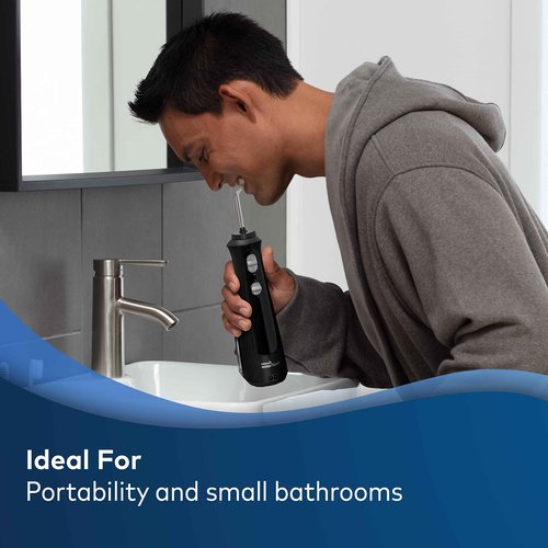 Waterpik Cordless Pearl Water Flosser Rechargeable Portable Water Flosser for Teeth, Gums & Genuine Implant Denture Replacement Tips, Water Flosser Tip Replacement, DT-100E, 2 Count