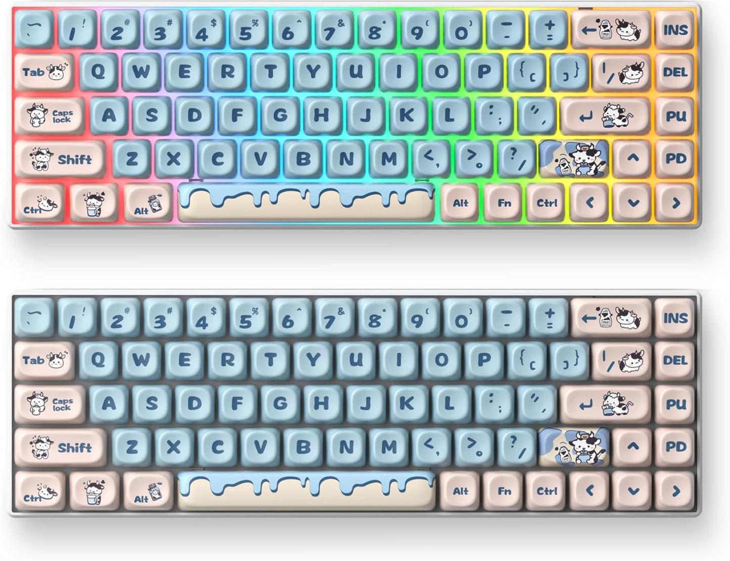 61 PBT Game keycap, 60% Backlight with Key Puller OEM Configuration American Layout, 87/104 Mechanical Keyboard (no Keyboard) (Ahris)