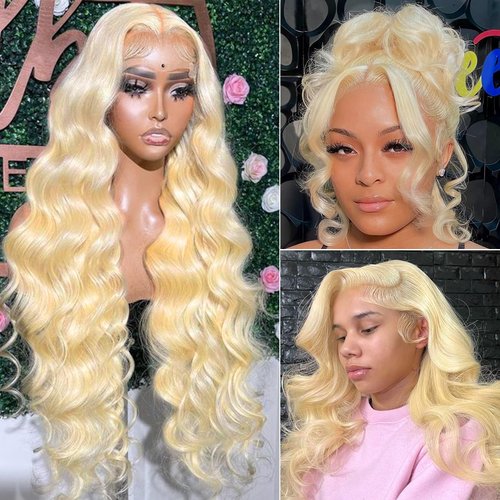 Miss Alle 613 Blonde Lace Front Wigs Human Hair HD Transparent 150% Density 13x4 Body Wave Pre Plucked with Baby Hair 22inch