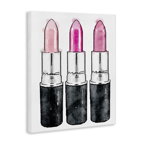 Stupell Industries Three Pink Lipsticks Canvas Wall Art, 36 x 48, Design by Artist Amanda Greenwood