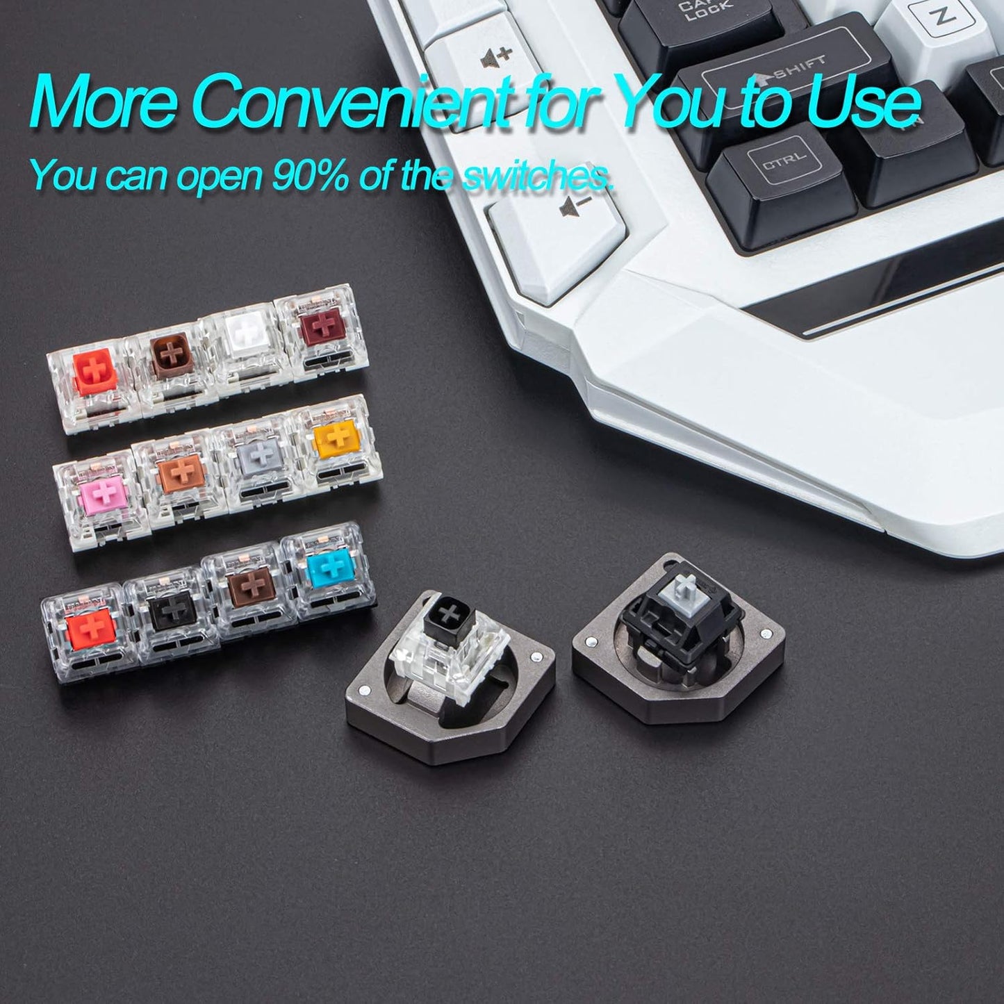 Aluminum Alloy Switch Opener with Keycap Puller for Cherry MX Switches – Orange