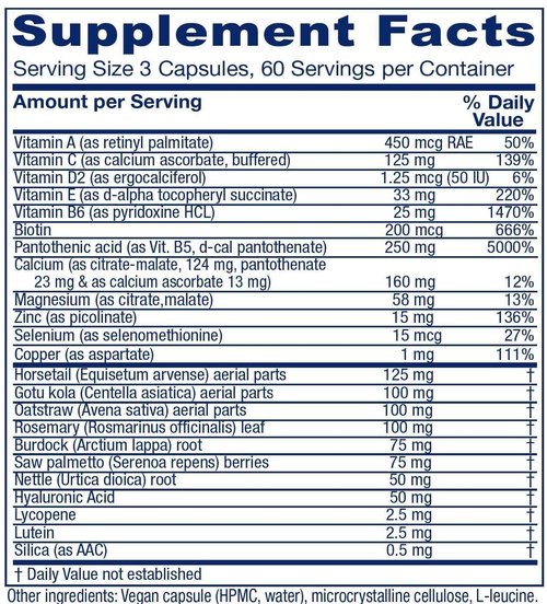 Vitanica Skin Assist, Skin Support, Vegan, 180 Capsules