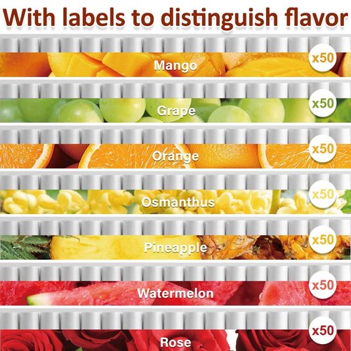 VISRIE 350 Pack Lip Balm Unlabeled, Natural Lip Balm Bulk Blank Tube, Personalized Lip Balms for Party Favors Adults and Bridal Shower Favors or Baby Shower Gifts-7 Flavors