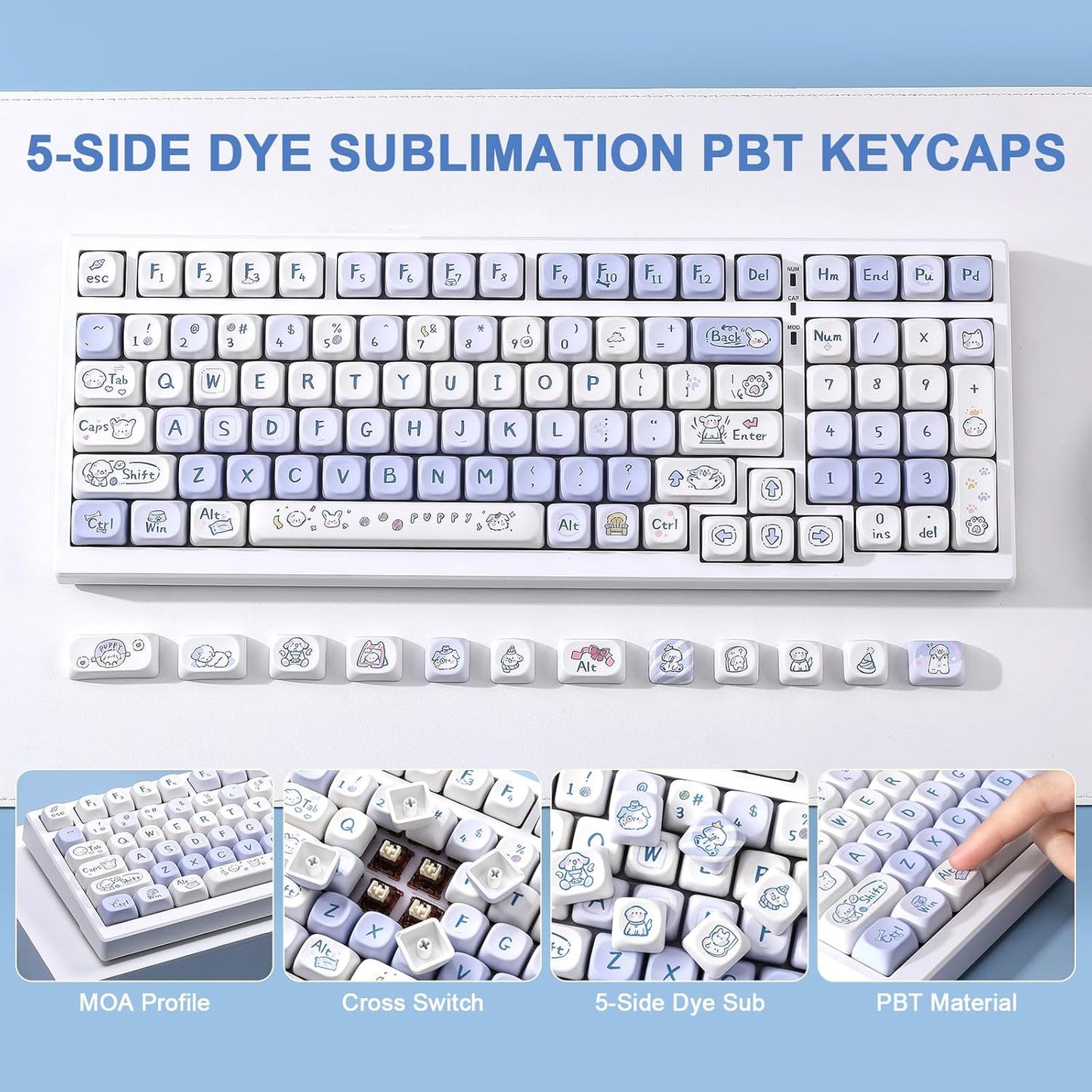 AJAZZ AK980 Wireless Keyboard with Smart Display & Knob,PBT Keycaps-MOA Highly Rounded Heat Sublimation