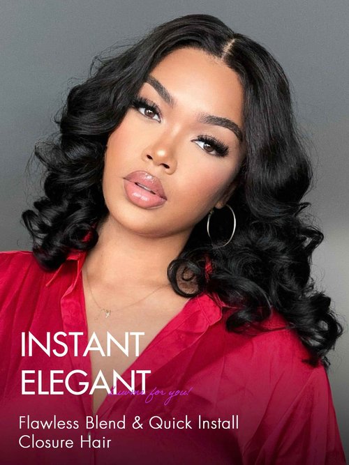LUVME Loose Wave Ear To Ear 13x4 HD Lace Frontal Closure 100% Unprocessed Brazilian Virgin Human Hair Lace Frontal Closure 150% Density Natural Black 12 Inch
