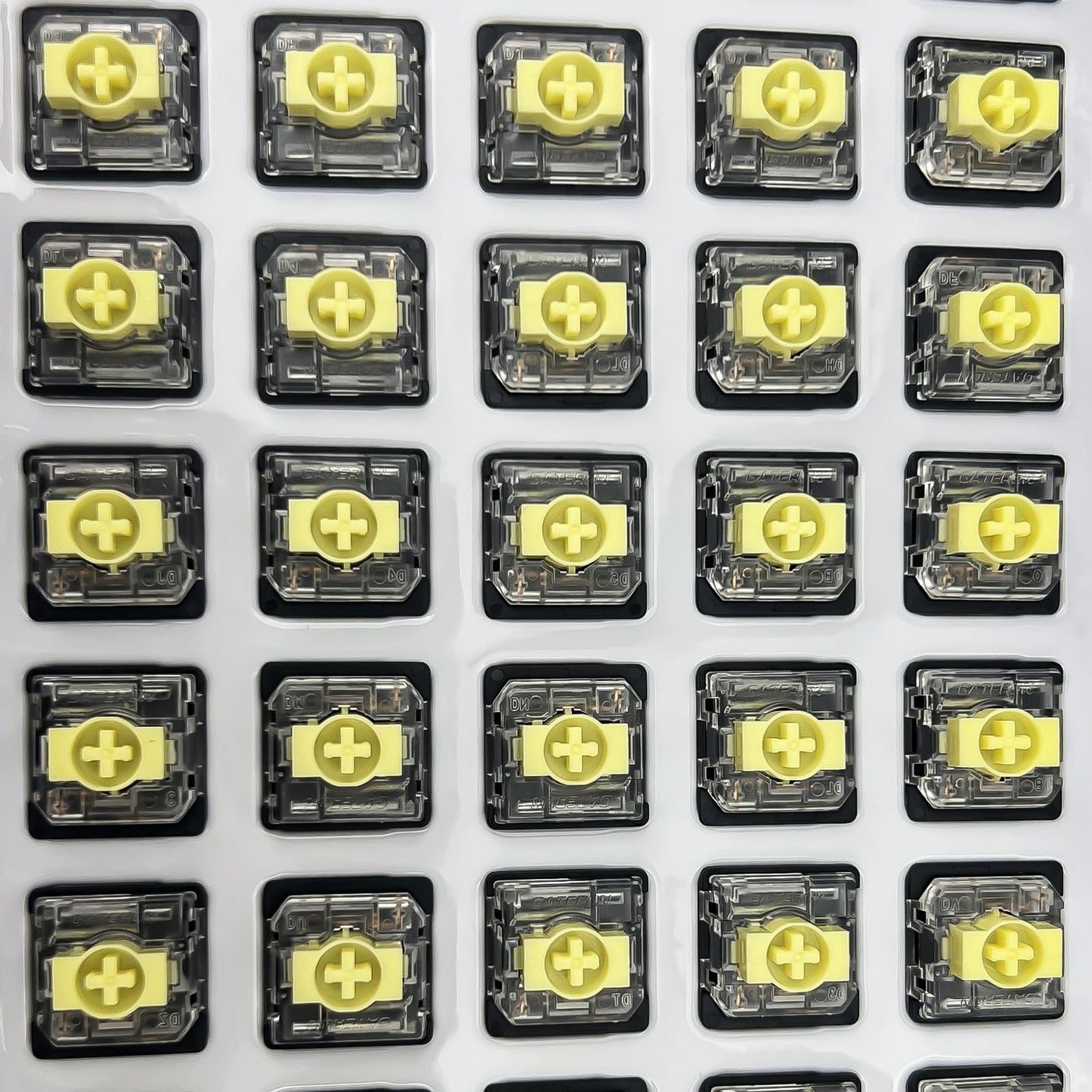 Zhouwang Gateron KS-33 Banana Low Profile 2.0 Keyboard Switches - Silent Tactile 65gf,3-Pin RGB SMD Compatible,Pre-Lubed for Smooth Typing,Compatible with GATERON Ultra-Thin Keyboards only(108Pcs)
