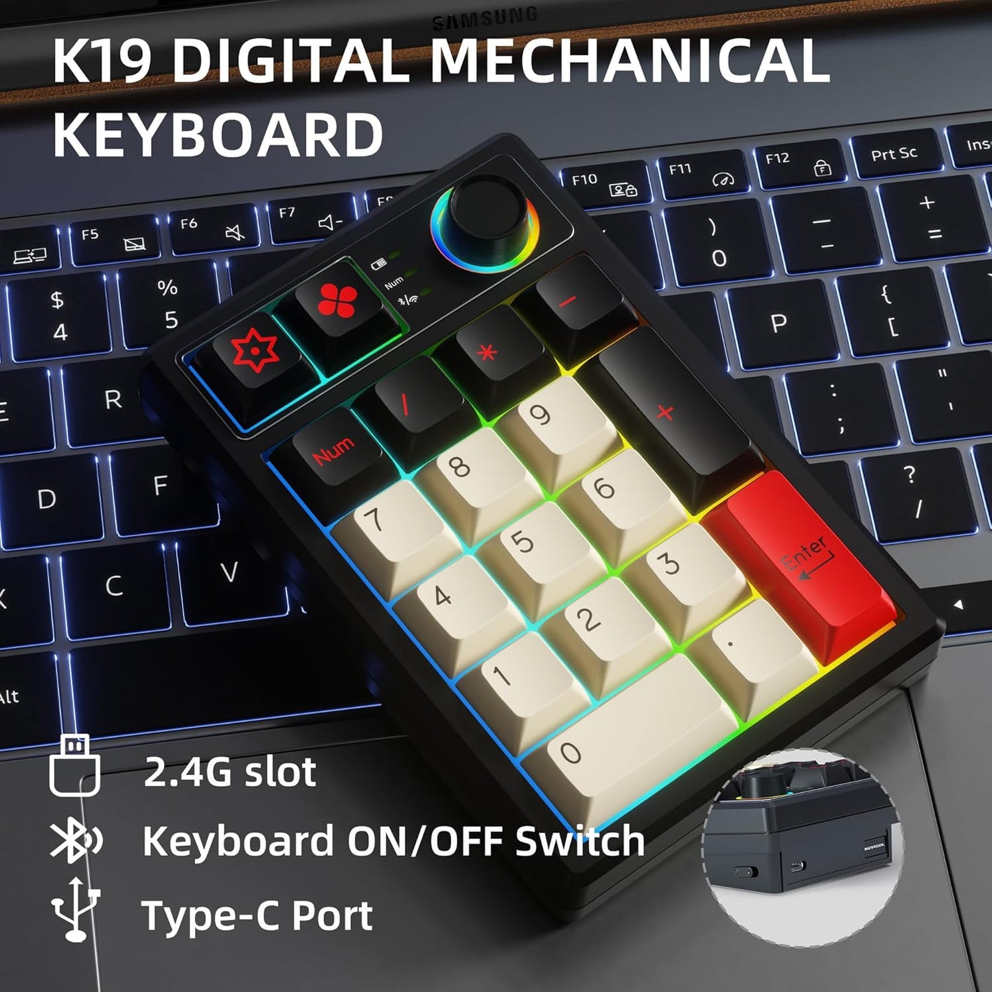 75% Wireless Gaming Keyboard RGB Triple Mode Hot Swappable Mechanical Keyboards PBT Keys Gasket Creamy Custom Keybad Quiet White Switch for Win/MAC