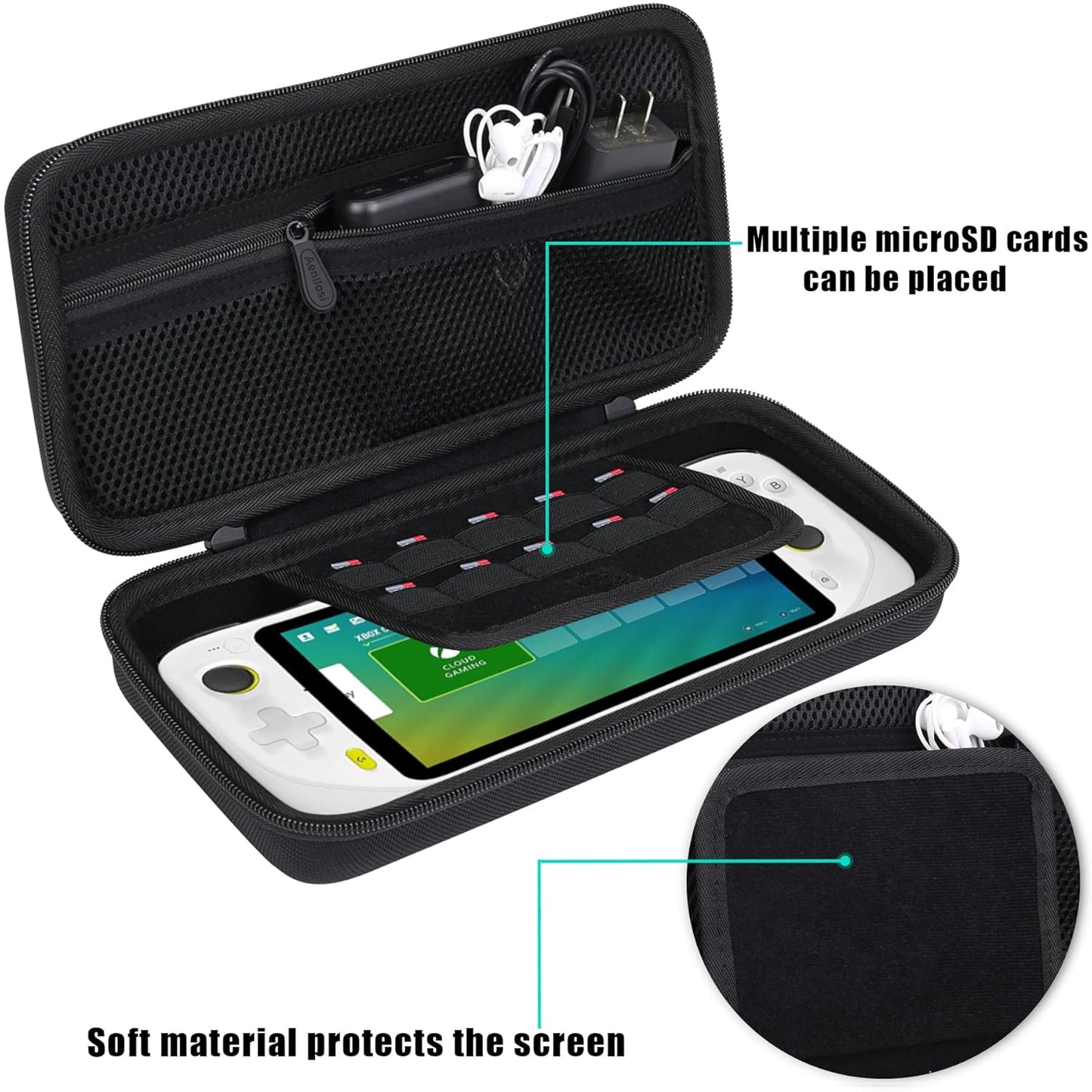Aenllosi Hard Carrying Case Replacement for Logitech G Cloud Gaming Handheld,White (Only Case)