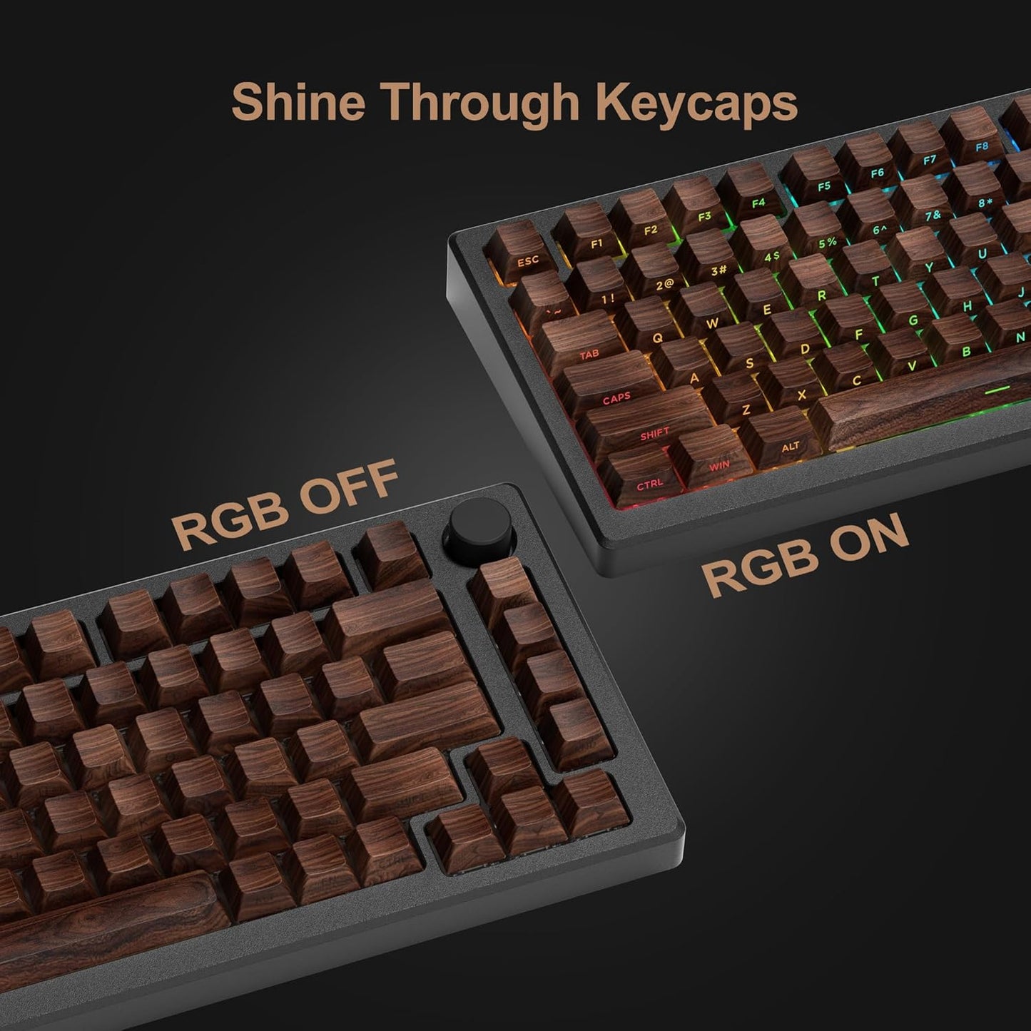 XVX PBT Keycaps - Shine Through Keycaps, Side Printed Custom Keycaps 75 Percent, Rose Garden Key Cap Set Dye Sub & Double Shot, 130 Keys Cherry Profile Keyboard Keycap for Mechanical Keyboard