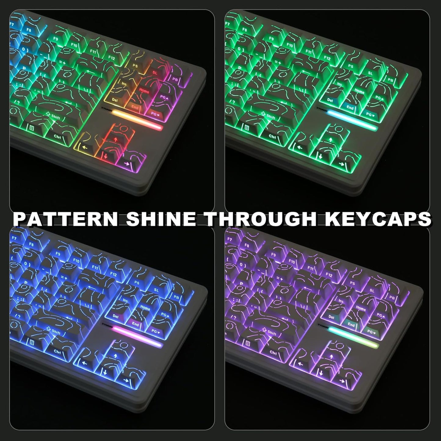 YUNZII YZ87 Gasket Mechanical Keyboard,TKL Wireless Hot Swappable with 5-Layer Padding, BT5.0/2.4G/USB-C NKRO RGB Backlit for Win/Mac(White, Milk Switch)