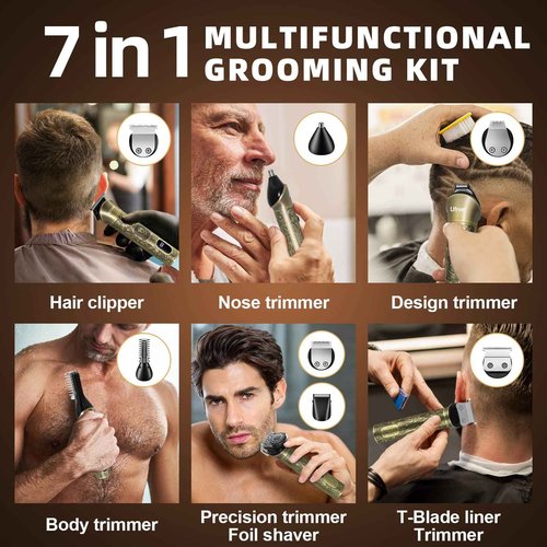 Ufree Beard Trimmer for Men and Mustache T Blade Liners Trimmer Set, Shaving Kit for Mustache Body Nose Ear Hair Facial, Electric Razor for Men