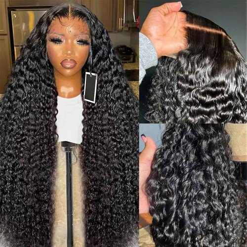Nervoss 30 Inch Deep Wave Lace Front Wigs Human Hair 200% Density 13x6 HD Transparent Deep Curly Lace Front Wigs for Women Pre Plcked Glueless Wigs with Baby Hair