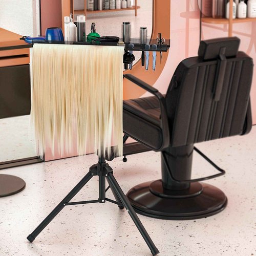 ikare Stainless Steel Braiding Rack - Height Adjustable Hair Extension Holder, Braiding Rack Stand Tripod, Foldable Hair Tray
