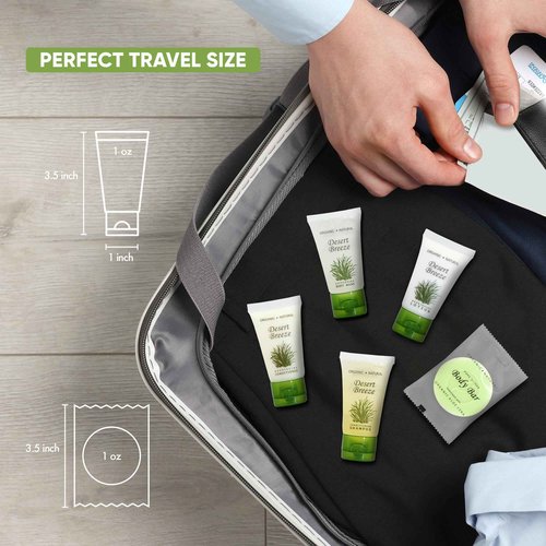 Desert Breeze Hotel Soaps & Toiletries Bulk Set | 1-Shoppe Amenities Kit | 1oz Shampoo & Conditioner, Body Wash, Lotion, Bar Soap | Travel Size | 75 Pieces