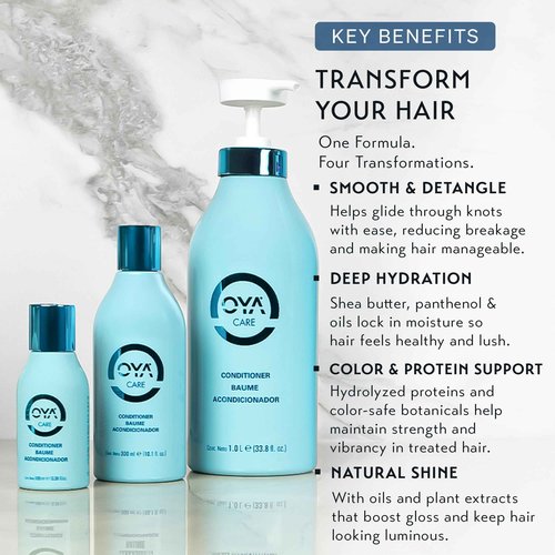 OYA Care Conditioner for Color-Treated Hair – Hydrating & Moisturizing Conditioner for Women & Men – Reduces Frizz, Strengthens Dry & Damaged Hair – For Fine, Thin, Wavy & Frizzy – 1L / 33.8 fl. oz.