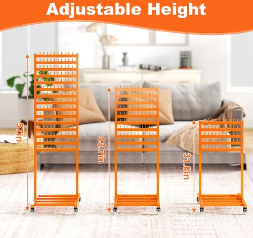 Suuiwau Metal Braiding Hair Rack 300 Pegs, Height Adjustable, Mobile Hair Holder Organizer with Wheels, 2 Sided Extension Separator Stand, Standing Storage for Stylists, Braiders, Salon, Beauty School