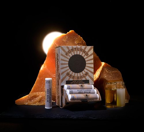 Portland Bee Balm Solar Eclipse All Natural Handmade Beeswax Based SPF 15 Lip Balm, 24 Count