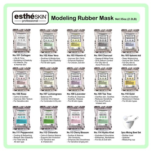 estheSKIN No.105 Hyaluronic Acid Modeling Mask Powder for Professional Facial Treatment, 35 Oz. (2 pack)