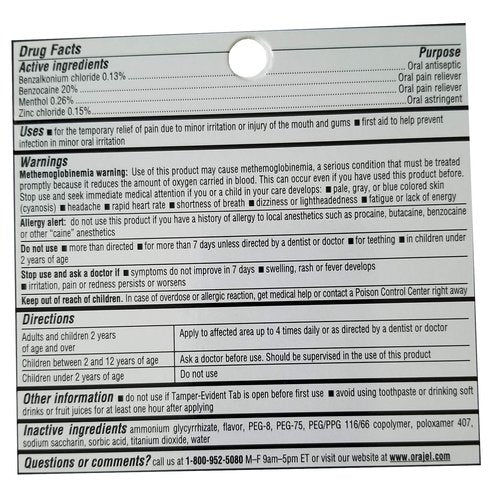 Orajel Instant Pain Relief Toothache/Gum 4X Medicated Cream Each (Value Pack of 6)