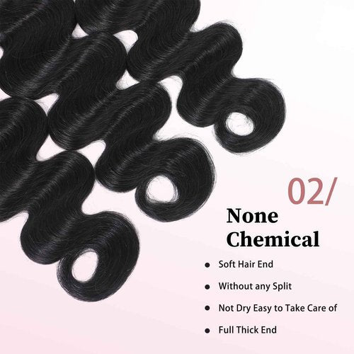 Raw Human Hair Bundles 22 24 26 INCH Brazilian Virgin Hair 12A Body Wave Bundles Human Hair Extensions Natural Black For Women