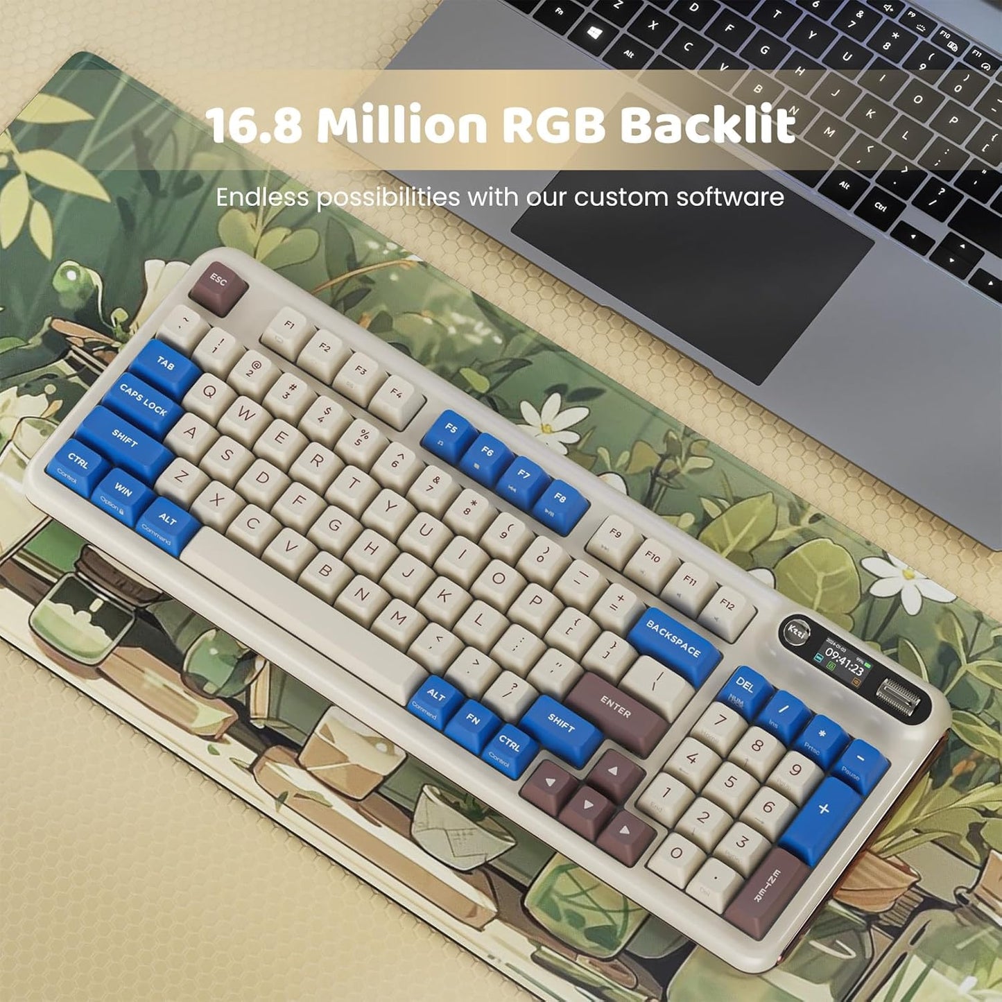 Z98 Creamy Keyboard, Wireless Mechanical Keyboard with Smart Display & Knob, Tri-Mode Connection