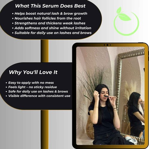 SARQI Ultimate Lash & Eyebrow Growth Oil – Botanical 100% Natural Serum with Castor, Pumpkin Seed, Black Cumin, Argan & Aloe Vera – Fuller, Longer Lashes & Brows – 10 ml