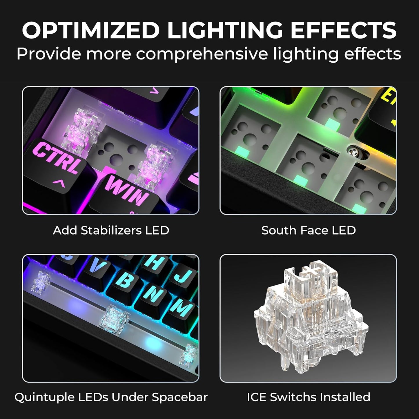 XVX M67 Wireless 60% Percent Keyboard, QMK/VIA Topographic Gaming Keyboard, Tri-Mode Thocky Creamy Mechanical Key Board, Hot Swappable Gasket Mount RGB IMD Tech for Win/Mac, Miami Theme, White