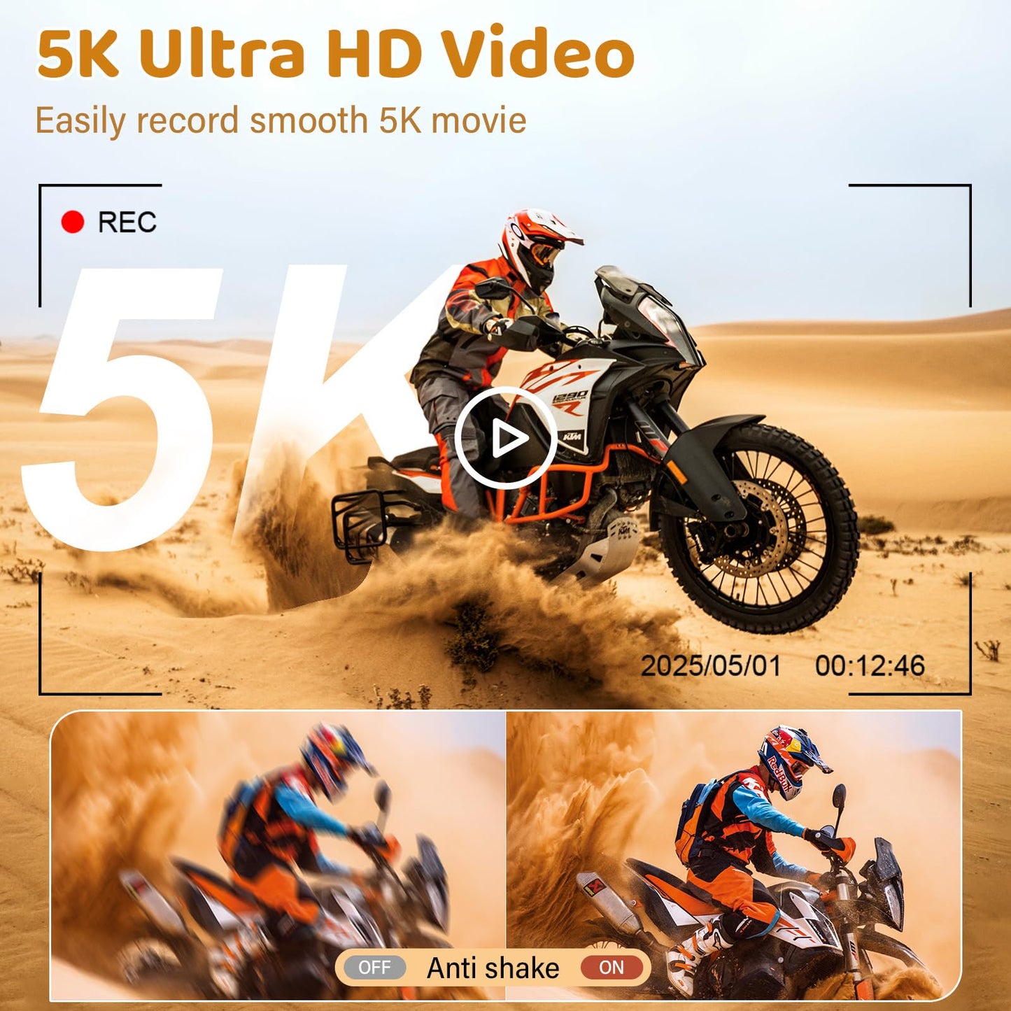 5K Digital Camera for Photography - WiFi 75MP Vlogging Cameras for YouTube - UHD Autofocus Video Camera 3" 180° Flip Screen with 18X Zoom - Compact Vlog Travel Camara with 32GB SD Card, 2 Batteries