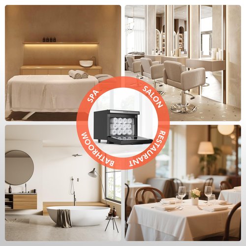 TASALON 8L Towel Warmer Hot Cabinet Box, Aluminum Inner Chamber, Removable Tray, Fast Heating for Beauty Spa Salon Massage - Black