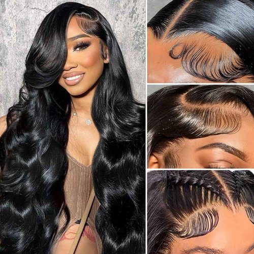 ONIVAN 13x6 Body Wave Lace Front Wigs Human Hair Wig 15A Raw 250 Density Indian HD Lace Frontal Human Hair Wigs for Women (24 Inch)