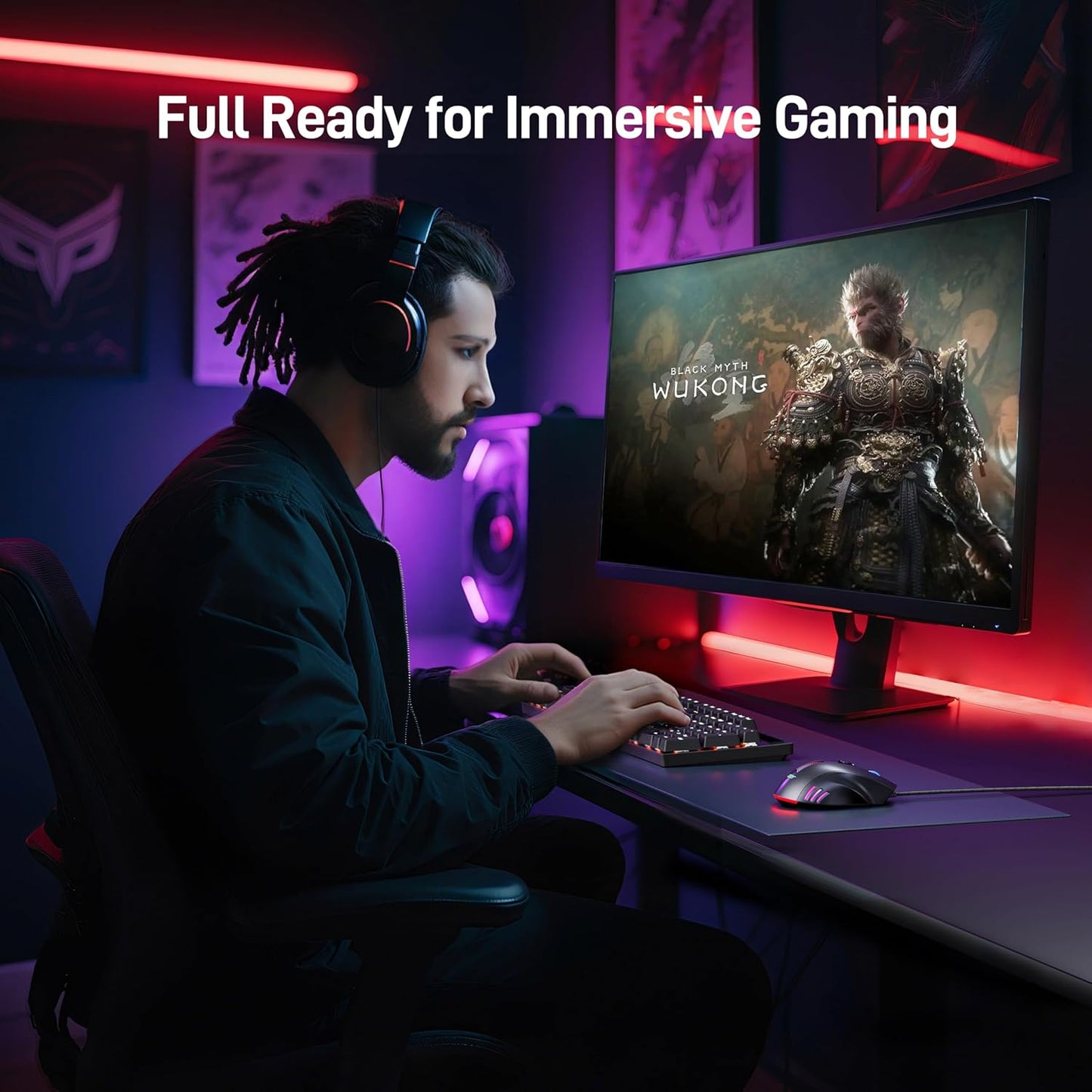 acer Wired Gaming Mouse, 12,800 DPI RGB Ergonomic Computer Mouse with Optical Sensor, 8 Programmable Buttons, 12 Backlit Modes, Software for DIY Keybinds, Rapid Fire, USB Gaming Mice for Laptop, PC
