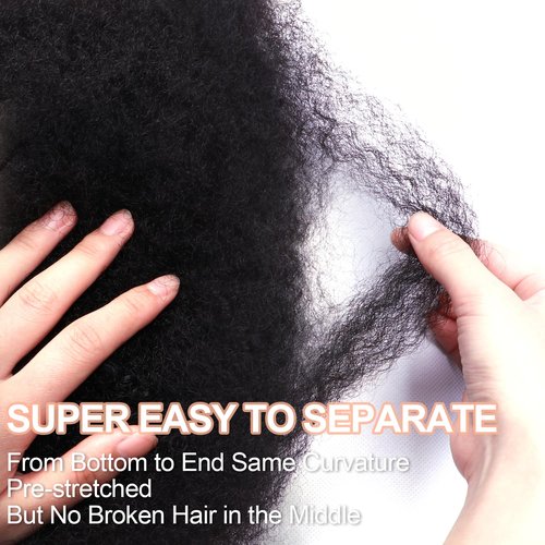 Afro Kinkys Bulk Human Hair -22 Inch 50g 4c Kinky Curly Bundles Human Braiding Hair For Mini Twist/Dreadlocks Extensions/Braids/Locs (1B, 22 Inch(Pack of 1))