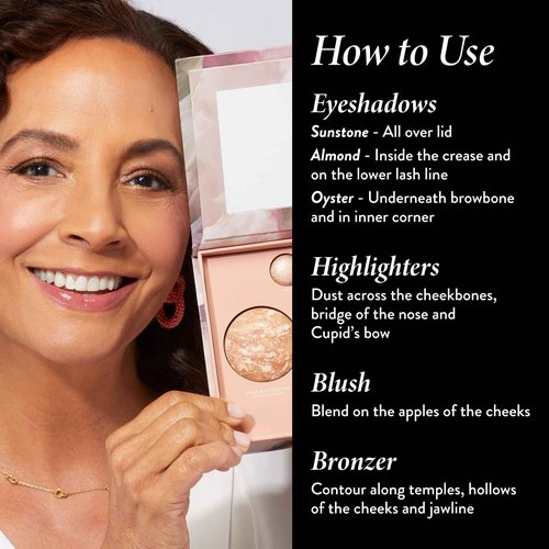 LAURA GELLER Own Your Age Kit: Best of the Best Palette and Jelly Balm Tinted Lip Color, In the Buff and Retractable Angled Kabuki Brush