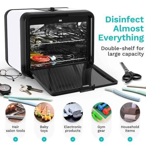 ENNVA UV Sanitizer Box Large - UV Light Sanitizer Box - Nail Tool Cleaning Machine - Ultraviolet Disinfection Cabinet for Phone, Toys, Nail Salon Tool - White