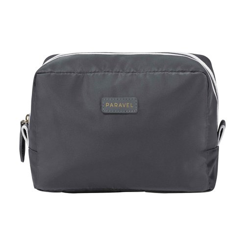 Paravel Toiletry Bag | Made with Recycled Negative Nylon Material | Everyday Travel Toiletry Bag | Flatiron Grey